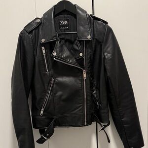 Zara Faux Leather Jacket with buckles